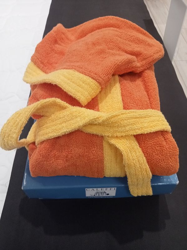 Accappatoio bambino Young 6-8 anni arancione Caleffi. Articolo 01857