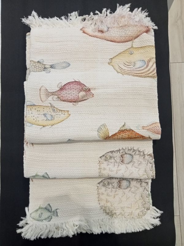 Plaid Tessitura Toscana Telerie Reef pesci