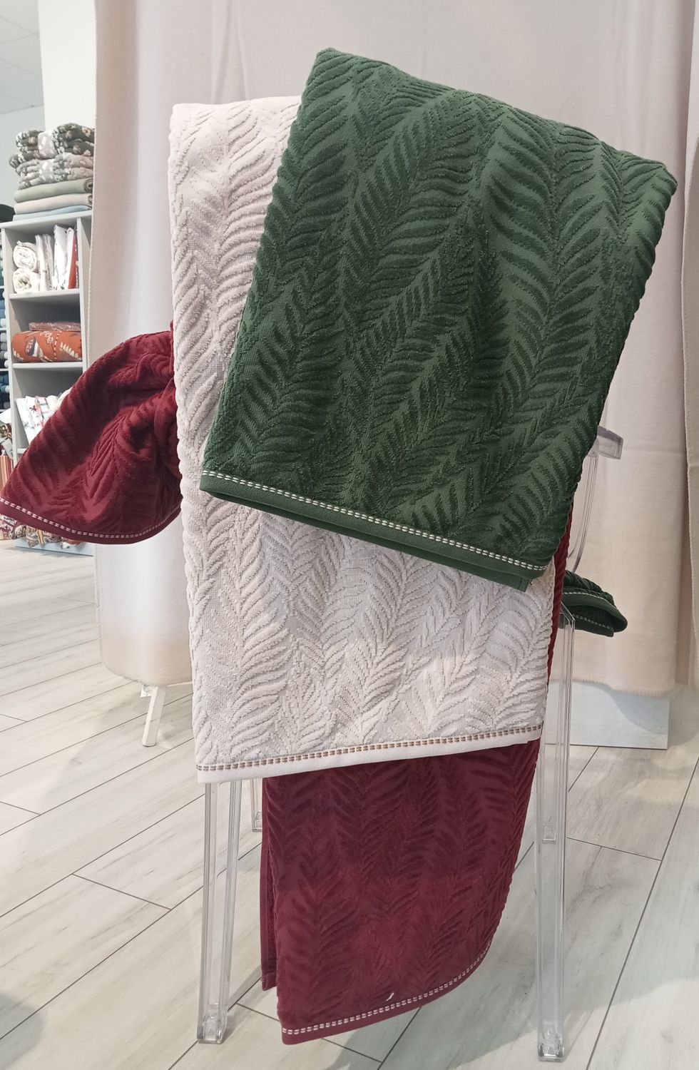 Telo spugna Felci Fazzini Atelier, var. 33 verde bosco. 8302174538320