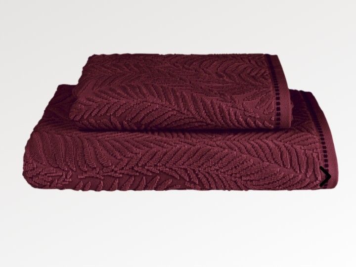 Coppia asciugamani spugna Felci Fazzini Atelier, var. 6 burgundy. 8302174538306