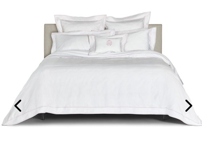 Completo lenzuola matrimoniale Isola Fazzini Atelier, var. 1 bianco/rosa. 8302174446069