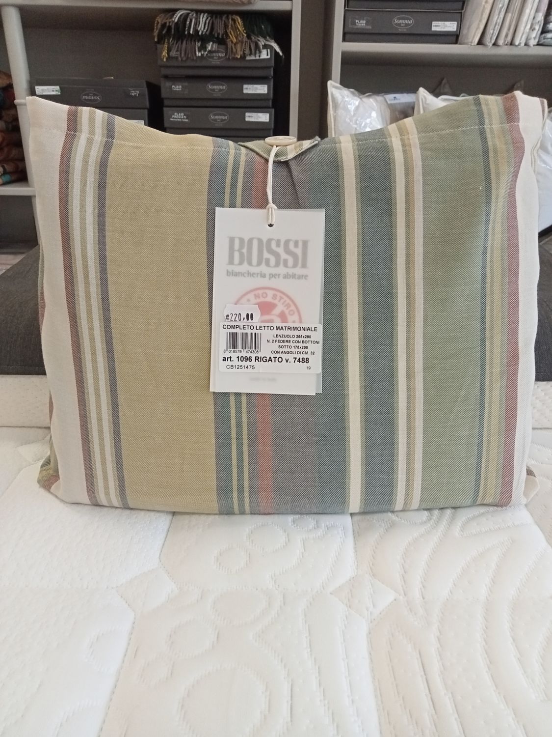 Completo lenzuola matrimoniale Rigato Bossi art. 1096 var. 7488. CB1251475