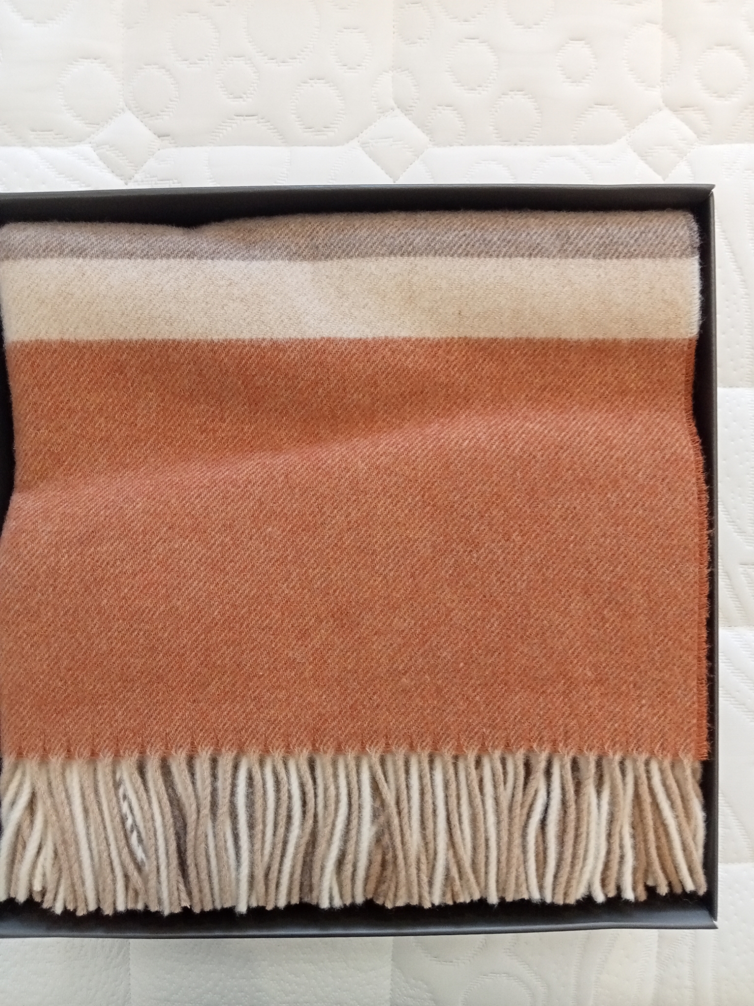 Plaid Grenoble var. 082 mattone/naturale lana Merino Somma 40 22435 A.242332