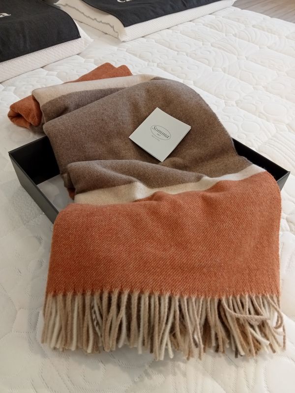 Plaid Grenoble var. 082 mattone/naturale lana Merino Somma 40 22435 A.242332