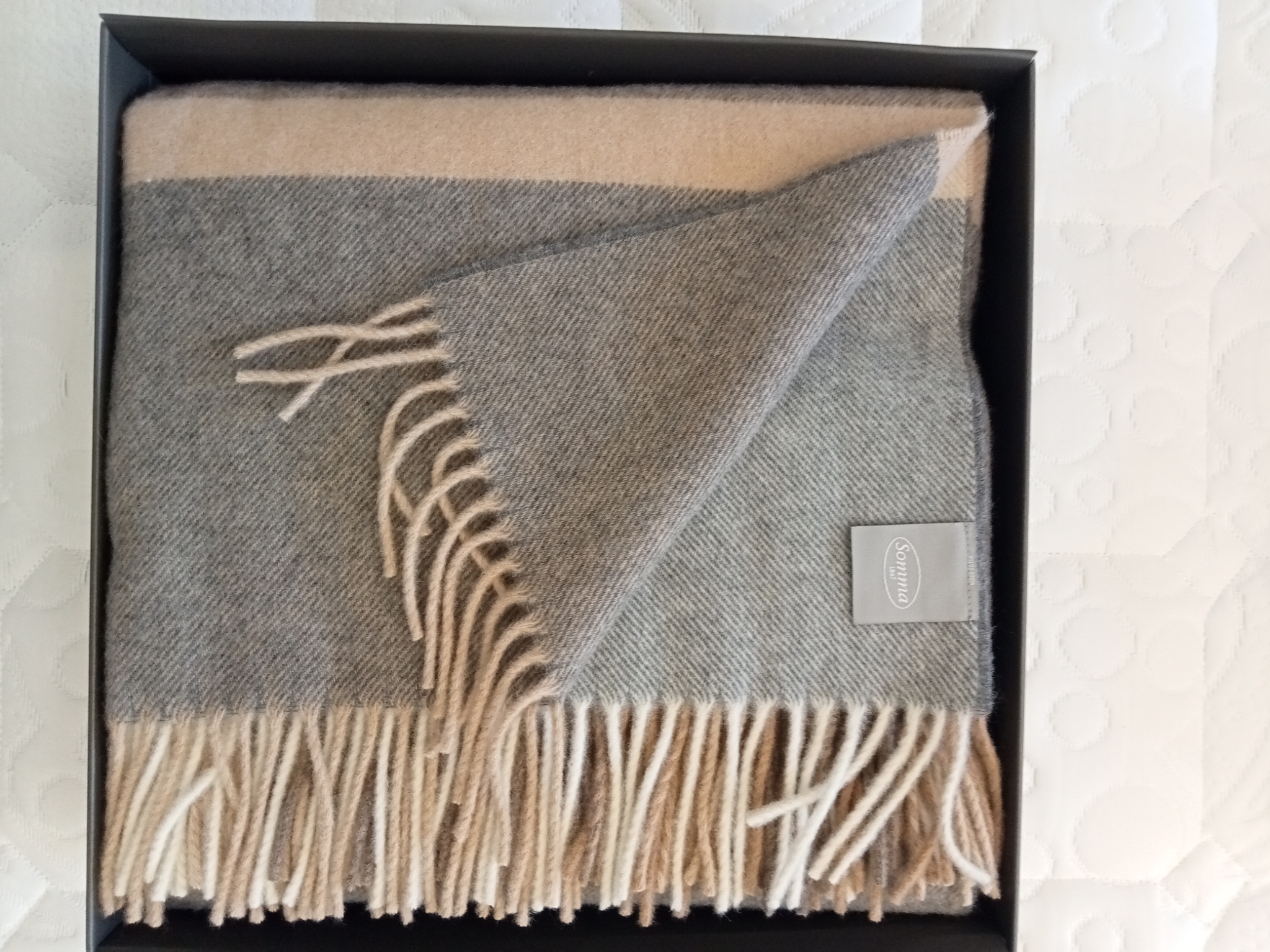 Plaid Grenoble var. 012 grigio lana Merino Somma 40 22435 A.242332