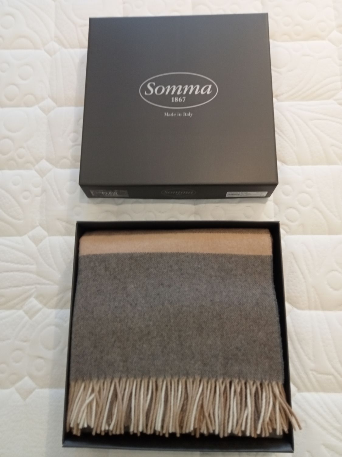 Plaid Grenoble var. 012 grigio lana Merino Somma 40 22435 A.242332