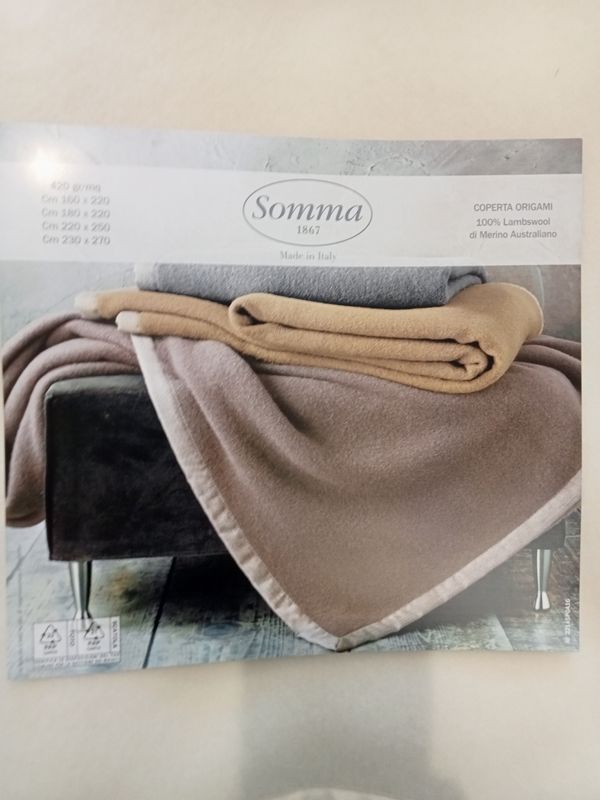 Sottocoperta singola Origami Somma lana merino australiano var. 015 bianco lana. 40 22145