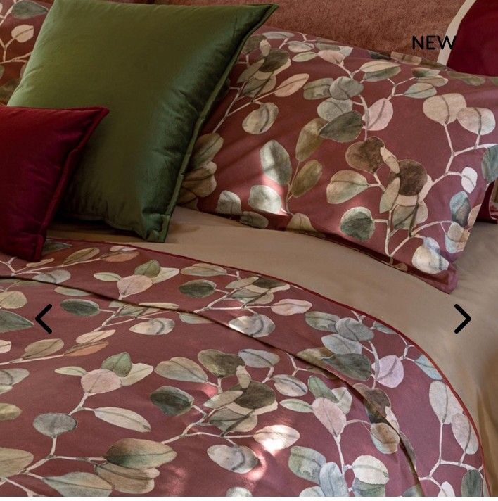 Completo lenzuola matrimoniale Sabi Sabi Fazzini var. 6 burgundy/sasso.  862/25