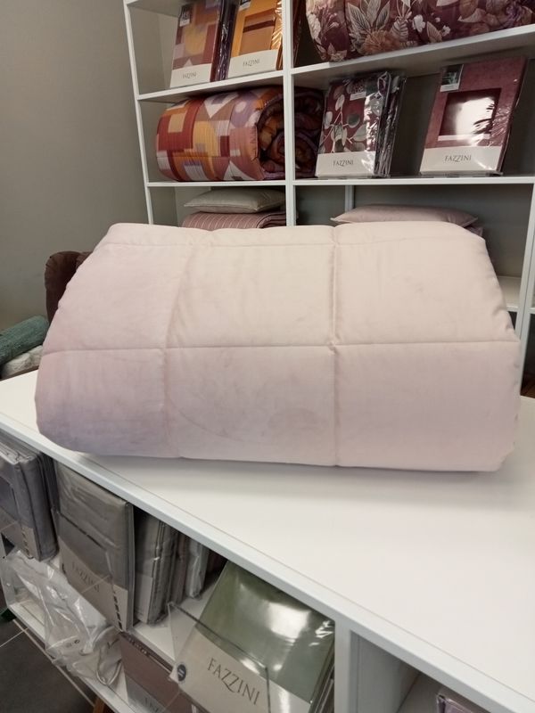 Trapunta matrimoniale velluto Fascino Fazzini var. 12 rosa Lotus 1450/24