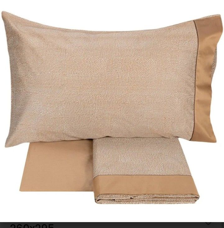 Completo lenzuola matrimoniale Sashiko Fazzini var. 4 tortora 1038/24