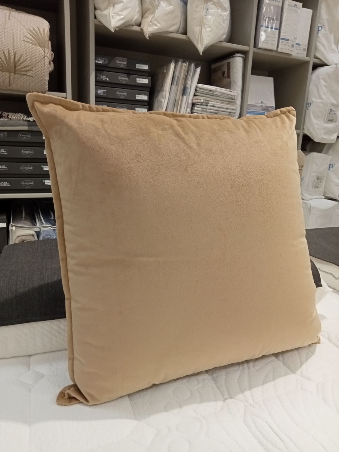 Cuscino arredo Fascino velluto Fazzini mis. 50 x 50, var. 4 tortora