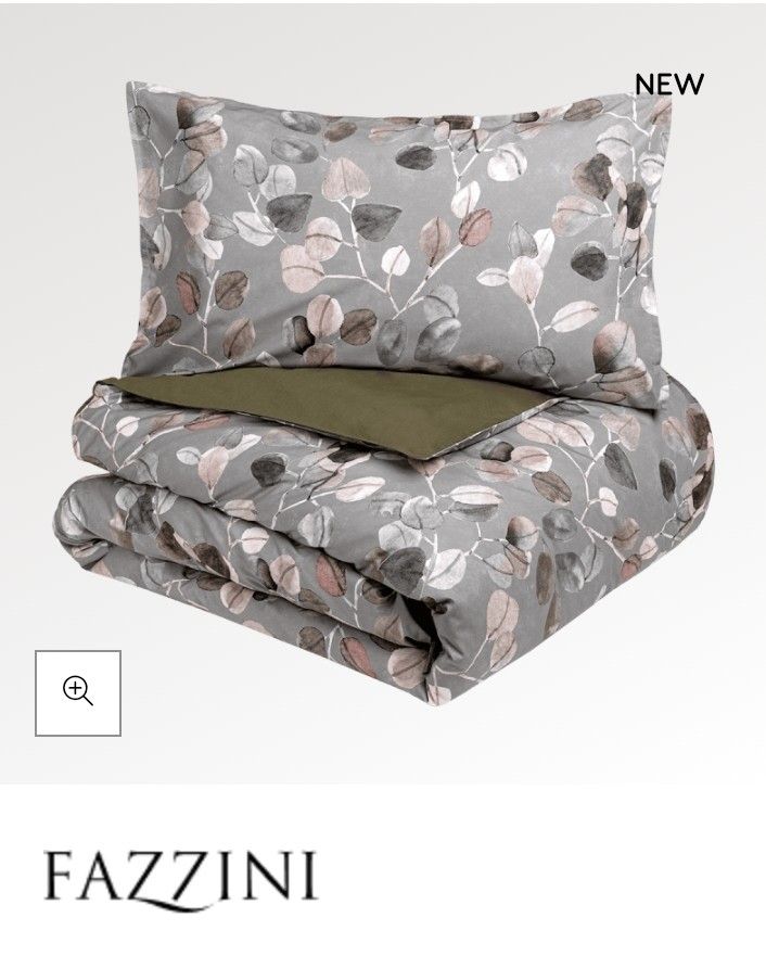 Parure copripiumino matrimoniale Sabi Sabi Fazzini var. 3 grigio/verde  1248/25