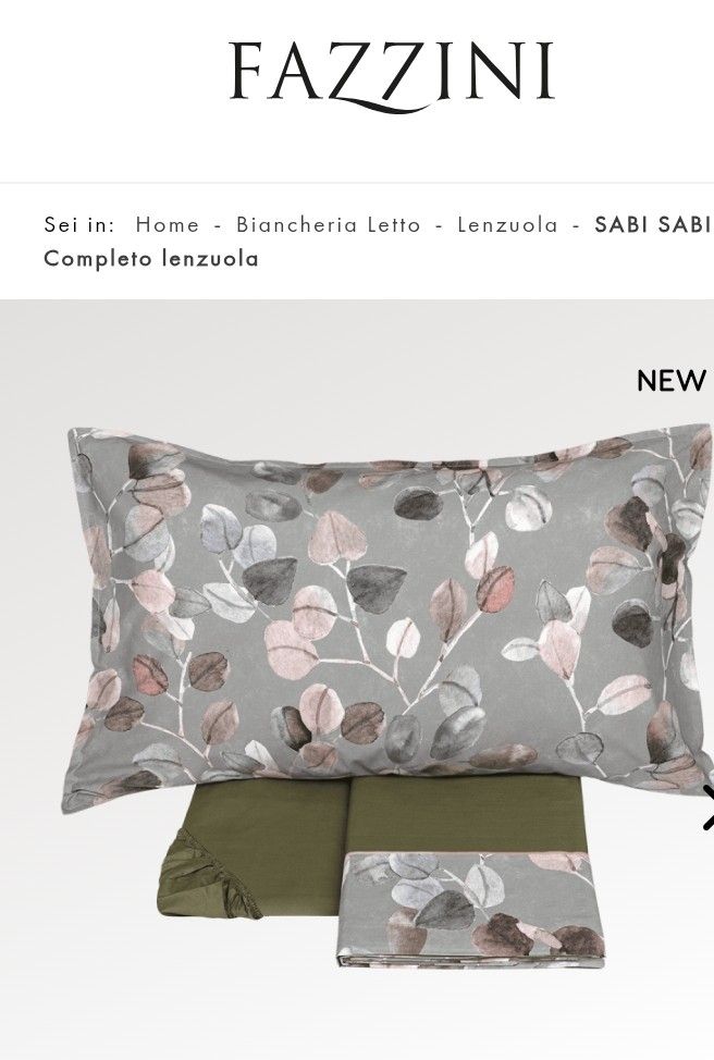 Completo lenzuola matrimoniale Sabi Sabi Fazzini var. 3 grigio-verde  1247/25