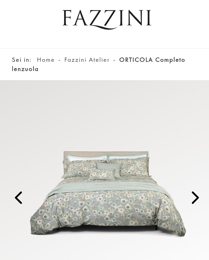 Completo lenzuola matrimoniale Orticola Fazzini Atelier var. 3 celadon 1985/24