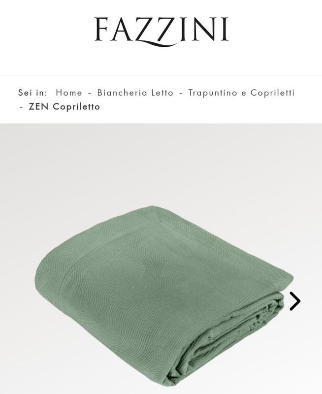 Copriletto matrimoniale Zen Fazzini var. 233 grey green