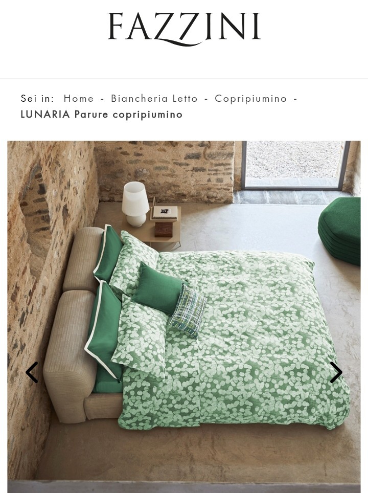 Parure copripiumino matrimoniale Lunaria Fazzini var. 3 medium green  189/25