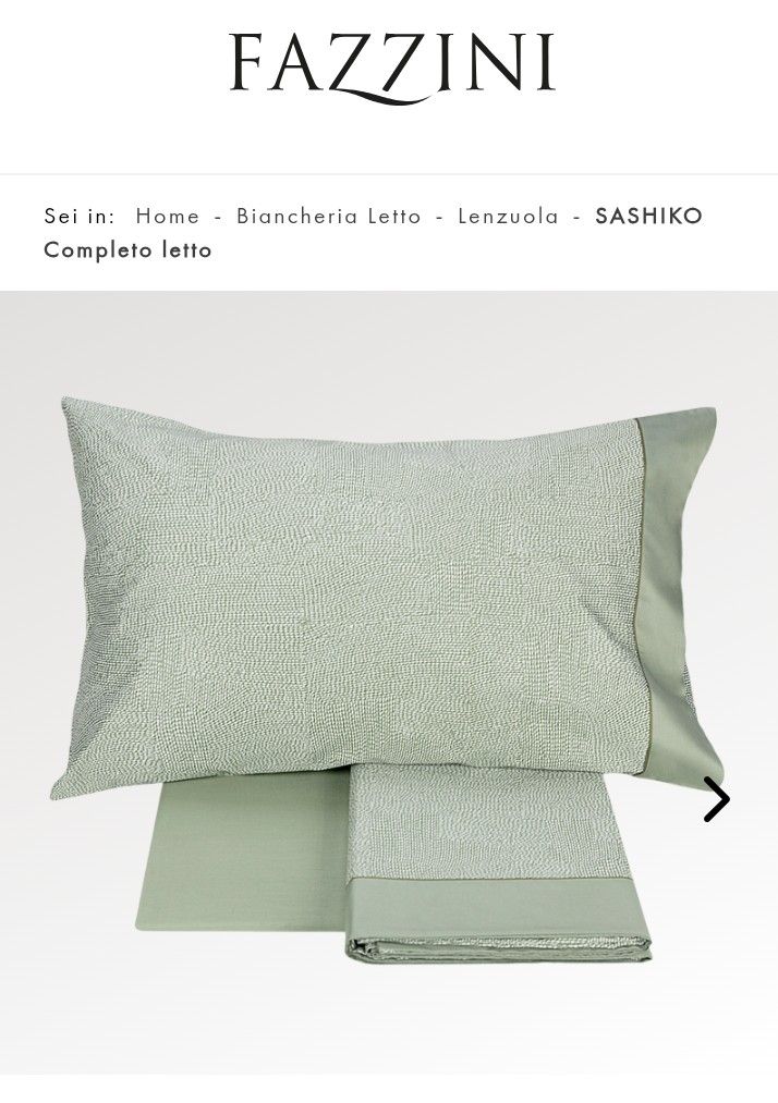 Completo lenzuola matrimoniale Sashiko Fazzini var. 3 verde  1038/24