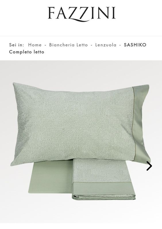 Completo lenzuola matrimoniale Sashiko Fazzini var. 3 verde  1038/24