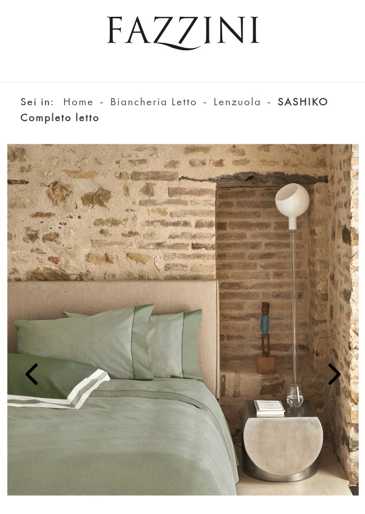 Completo lenzuola matrimoniale Sashiko Fazzini var. 3 verde  1038/24