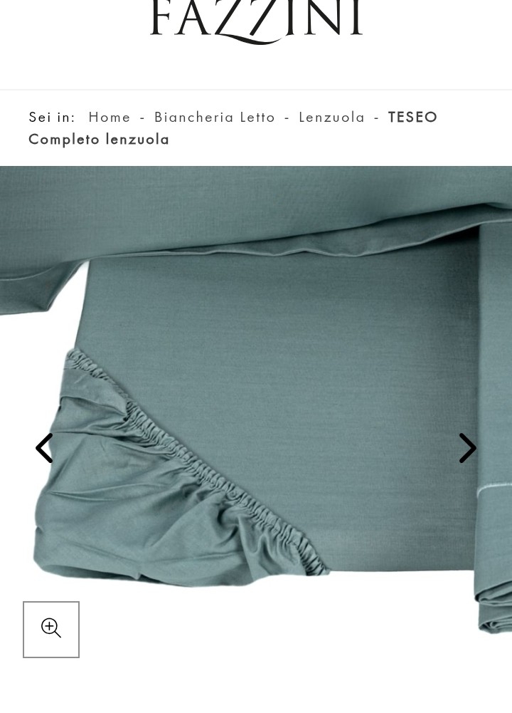 Completo lenzuola matrimoniale Teseo Fazzini var. 273 petrolio