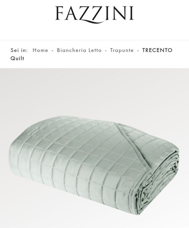 Quilt matrimoniale raso Trecento Fazzini var. 233 grey green  1753/24