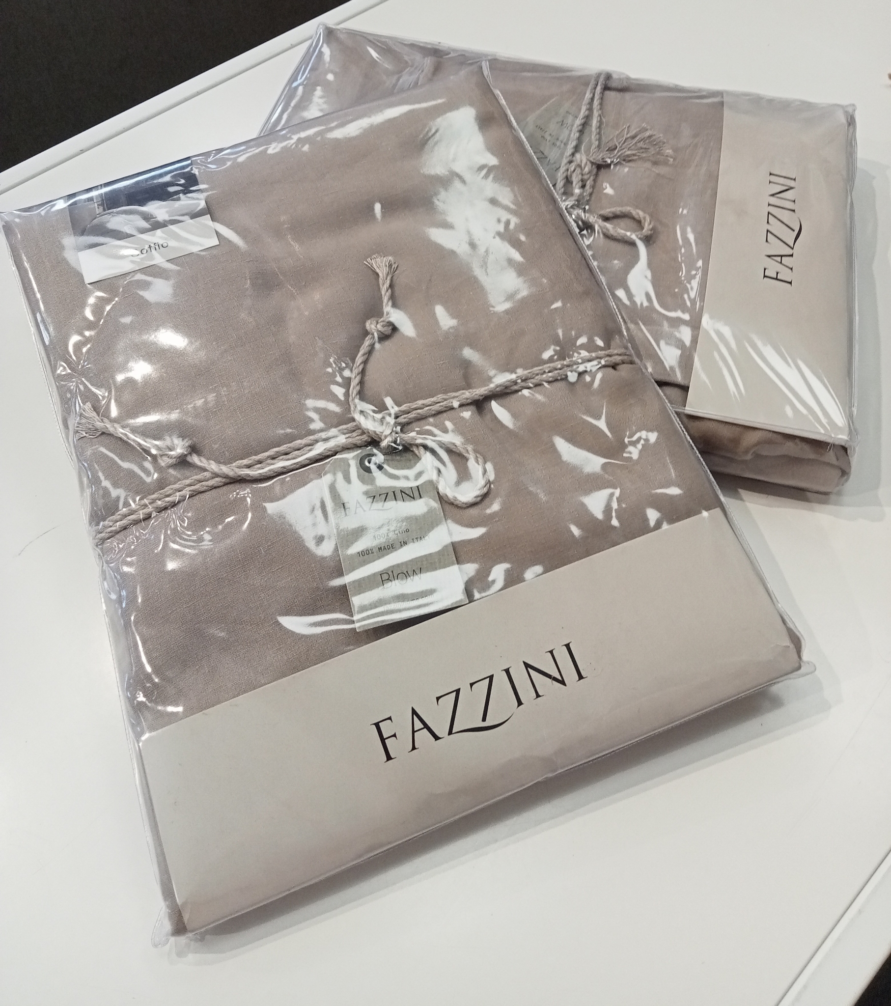 Completo lenzuola matrimoniale lino Soffio Fazzini var. 130 corda