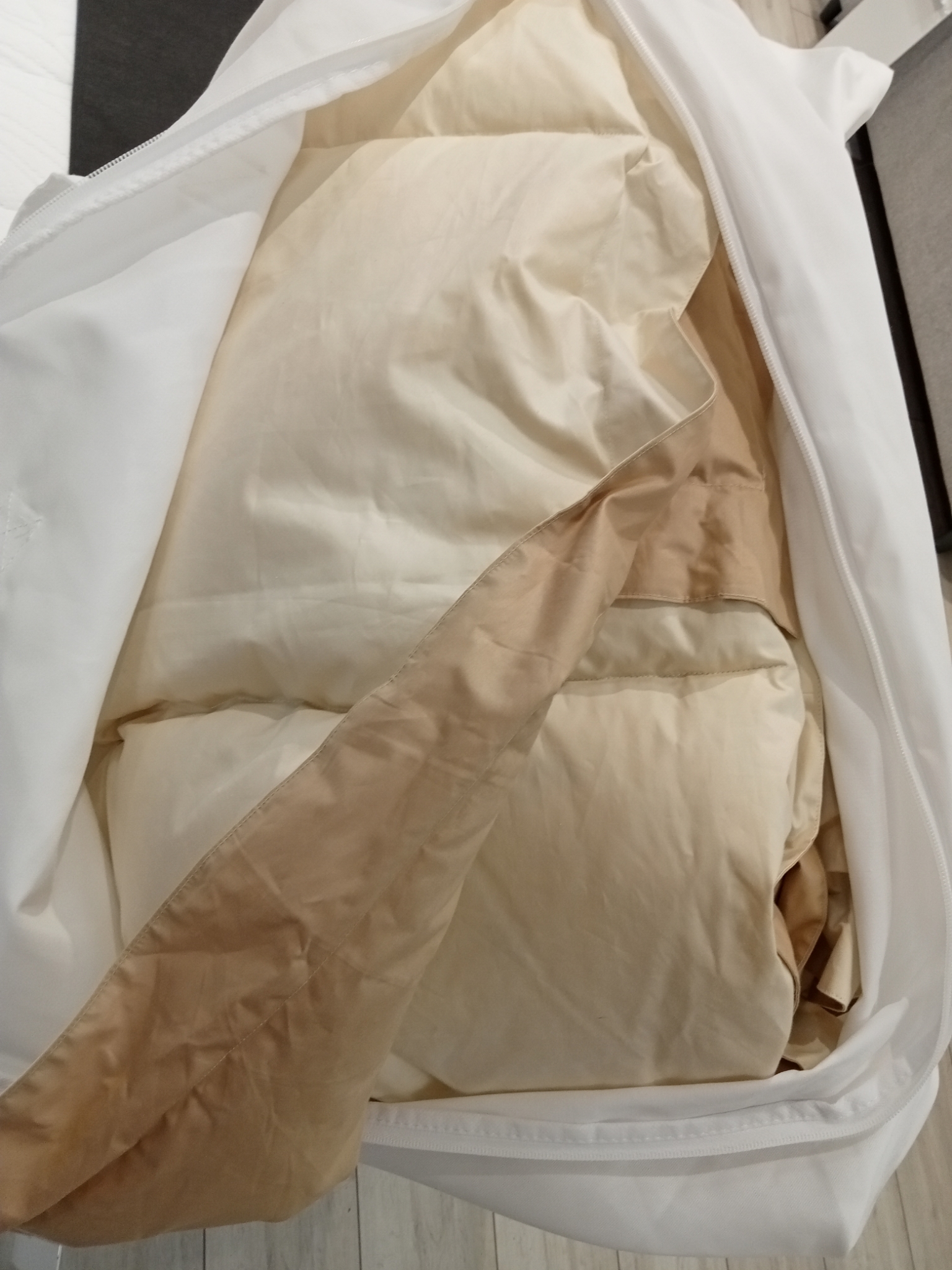 Trapunta 1,5 piazze piuma oca Duna Classic Winter 7013-7048 caffelatte  art. 27026