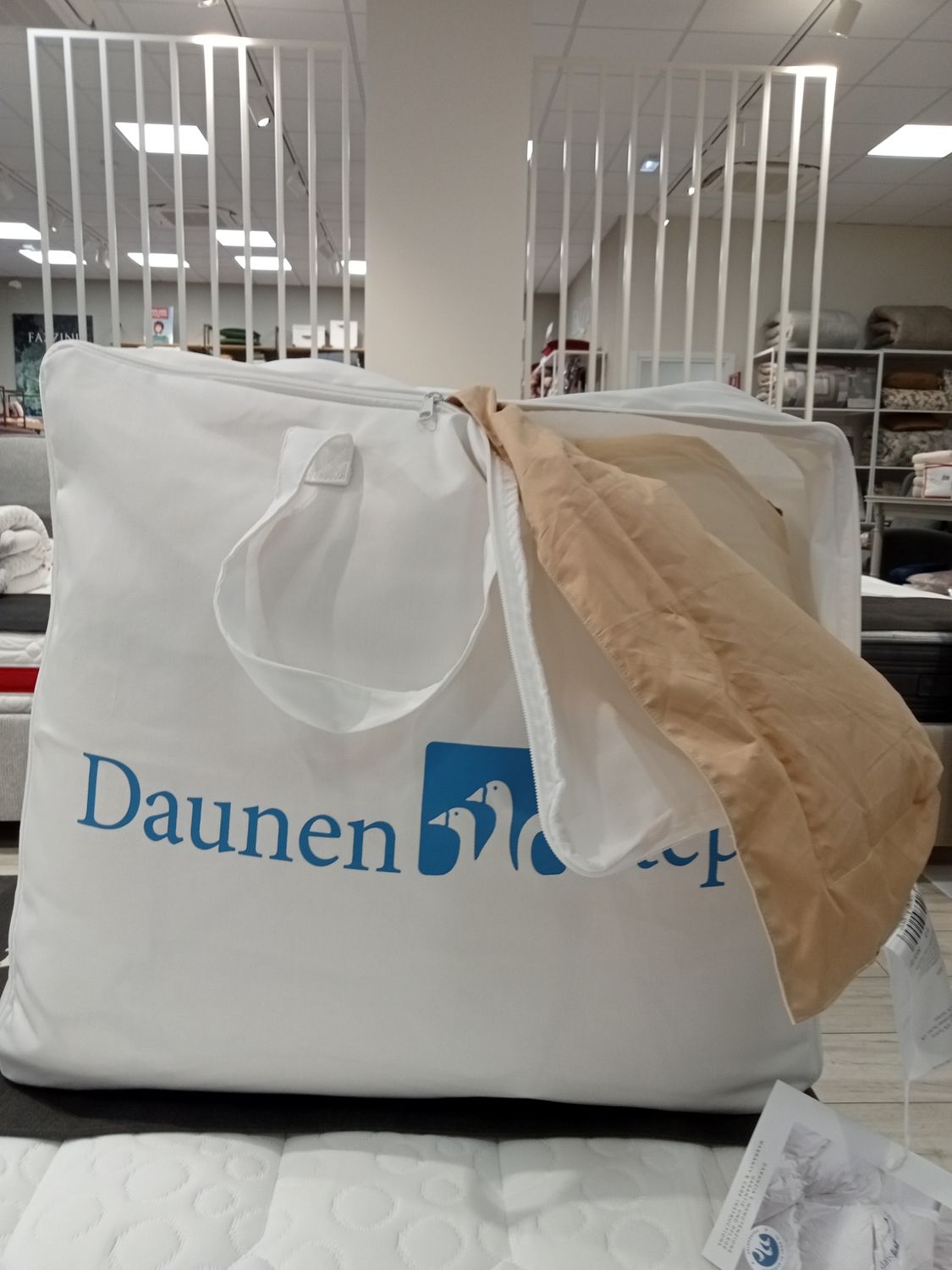 Trapunta 1,5 piazze piuma oca Duna Classic Winter 7013-7048 caffelatte  art. 27026