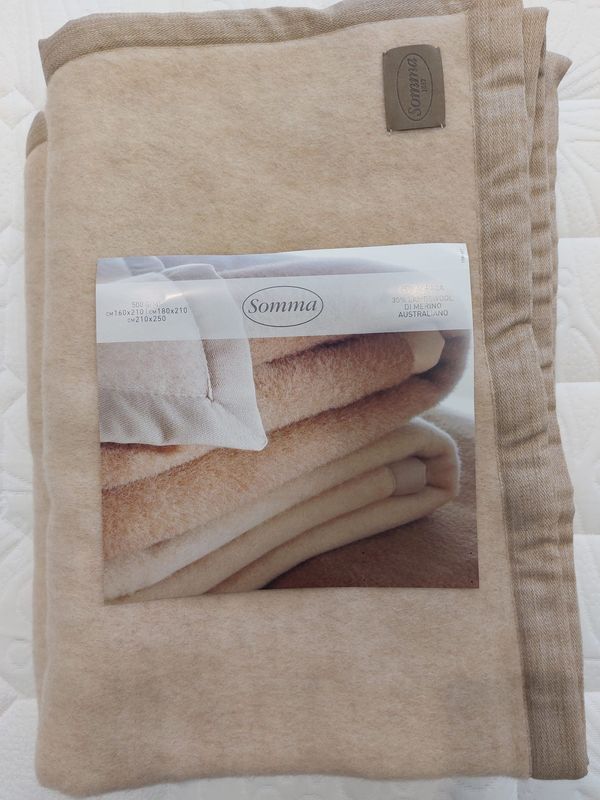 Coperta lana merino e alpaca 1 piazza Phuket Somma var. 021 nocciola  40 21733