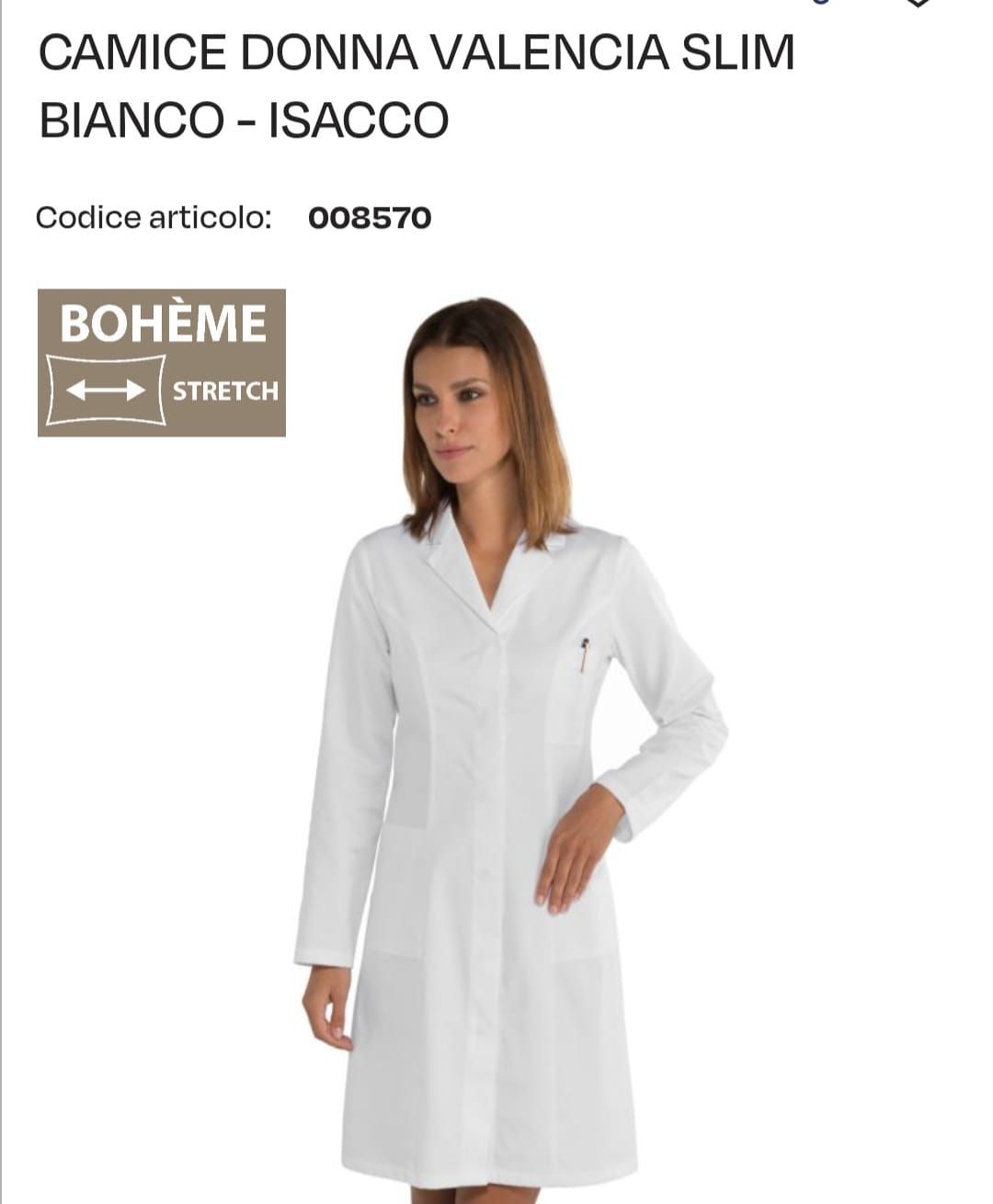 Camice donna misura S Valencia Slim Bohème Isacco 8570