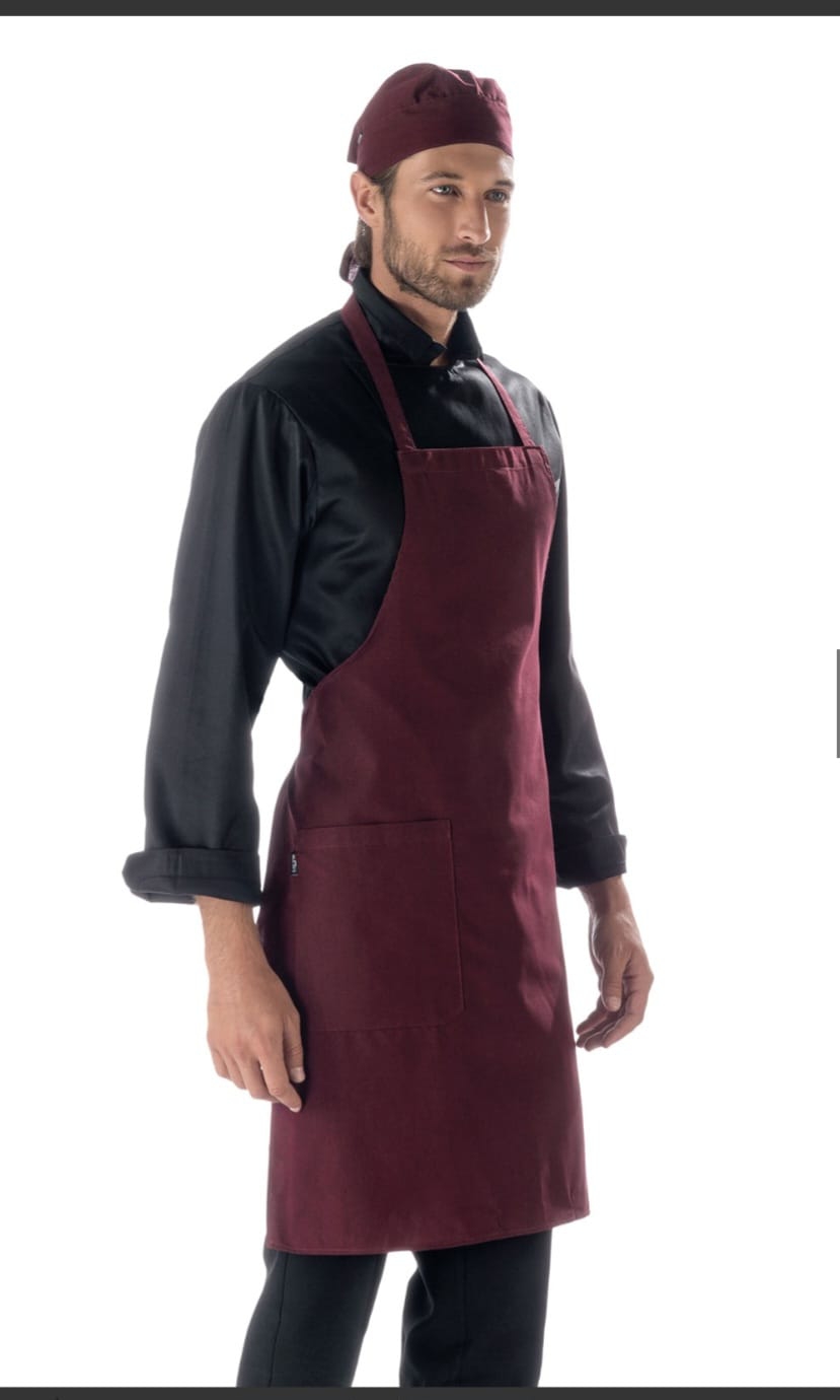Grembiule pettorina bordeaux Carine 10CFA02