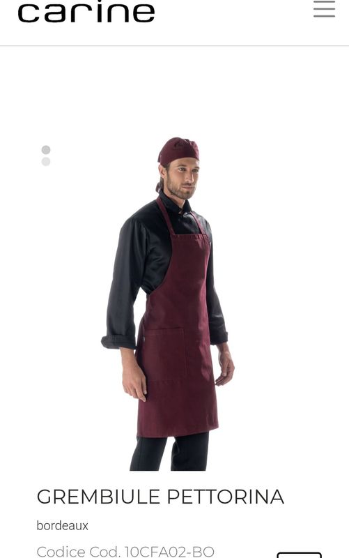 Grembiule pettorina bordeaux Carine 10CFA02 Grembiule pettorina bordeaux Carine 10CFA02