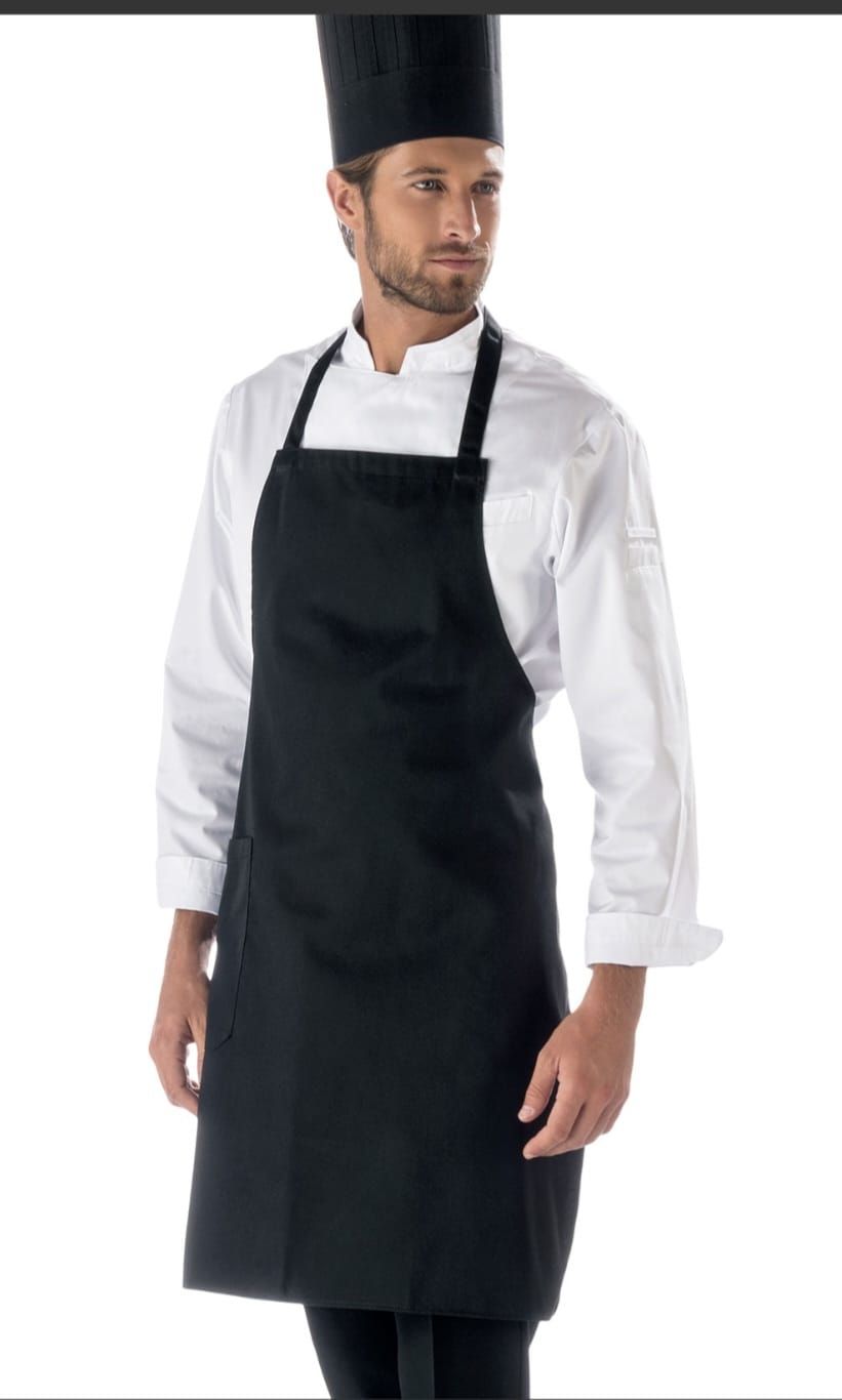 Grembiule pettorina nero Carine 10CFA02