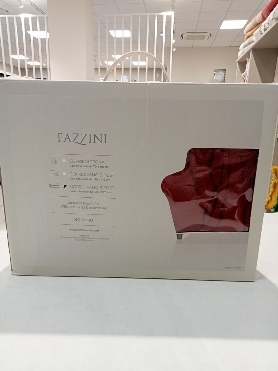 Copridivano 3 posti var. 6 bordeaux Fazzini
