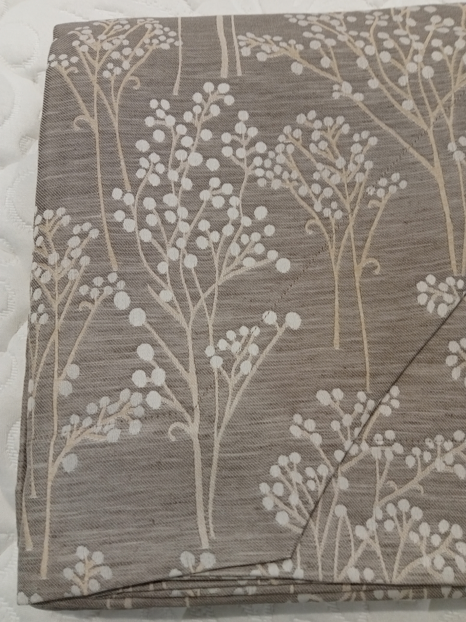 Copriletto 2 piazze Fiori di Lino var. 4 tortora Fazzini 715/23