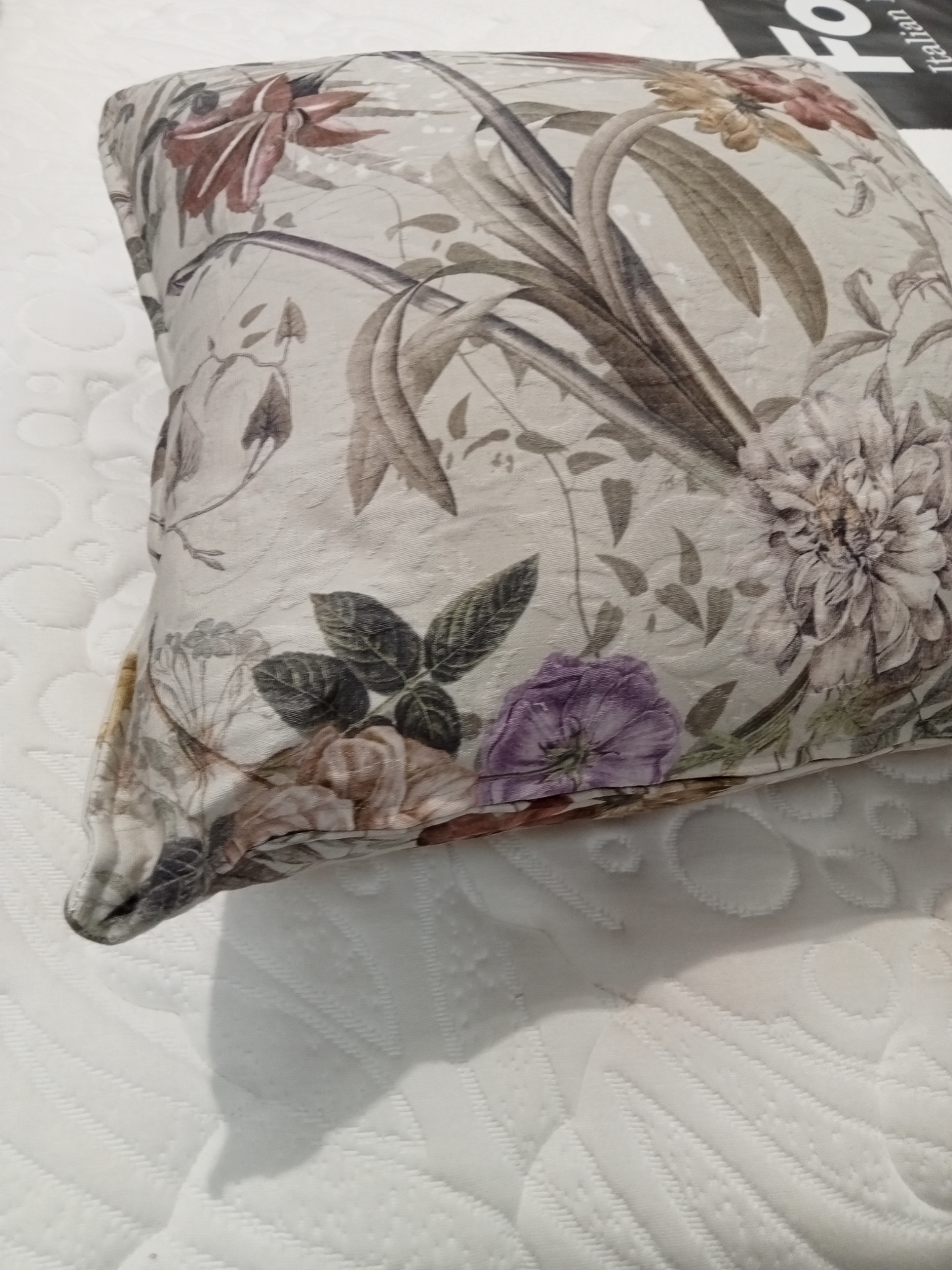 Cuscino arredo floreale Vanitas misura 50 x 50 var. 0 grigio-sandalo Fazzini  1903/25