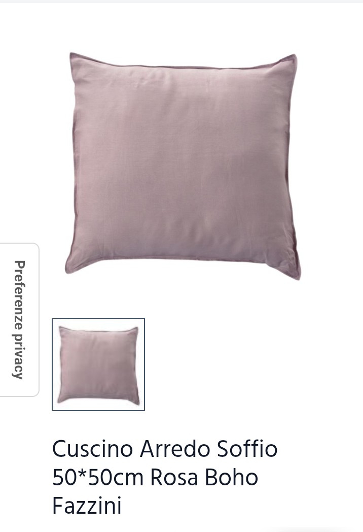 Cuscino arredo in lino Soffio 50 x 50 var. 240 rosa boho Fazzini 1084/25