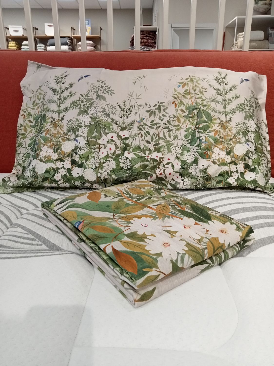 Copripiumino parure 2 piazze Nara var. 3 verde Fazzini 78/26