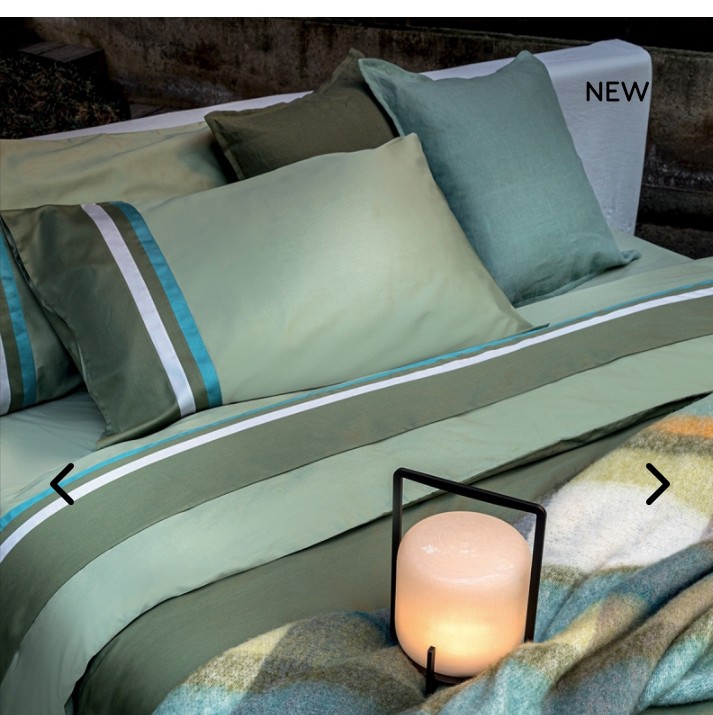 Completo lenzuola 2 piazze in raso Kubrick 60 var. 233 grey green-medium green Fazzini  1901/25