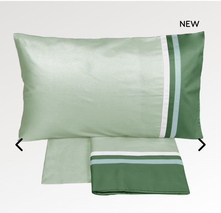 Completo lenzuola 2 piazze in raso Kubrick 60 var. 233 grey green-medium green Fazzini  1901/25