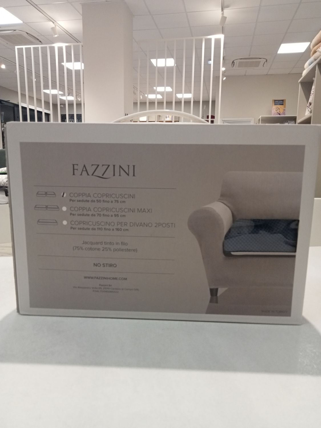 Coppia copricuscini per seduta divano Fazzini var. 117 blu