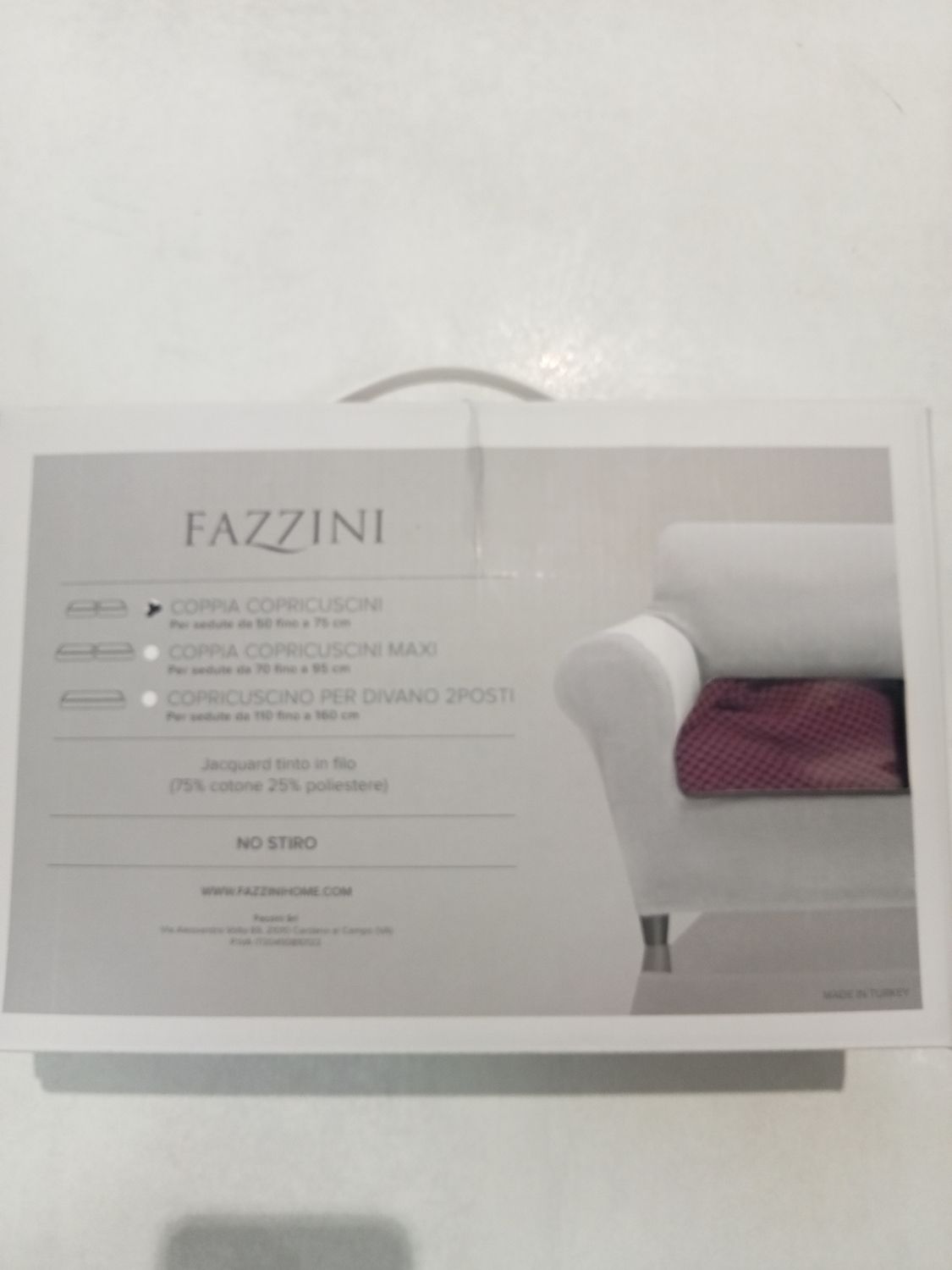 Coppia copricuscini per seduta divano Fazzini var. 143 ciclamino