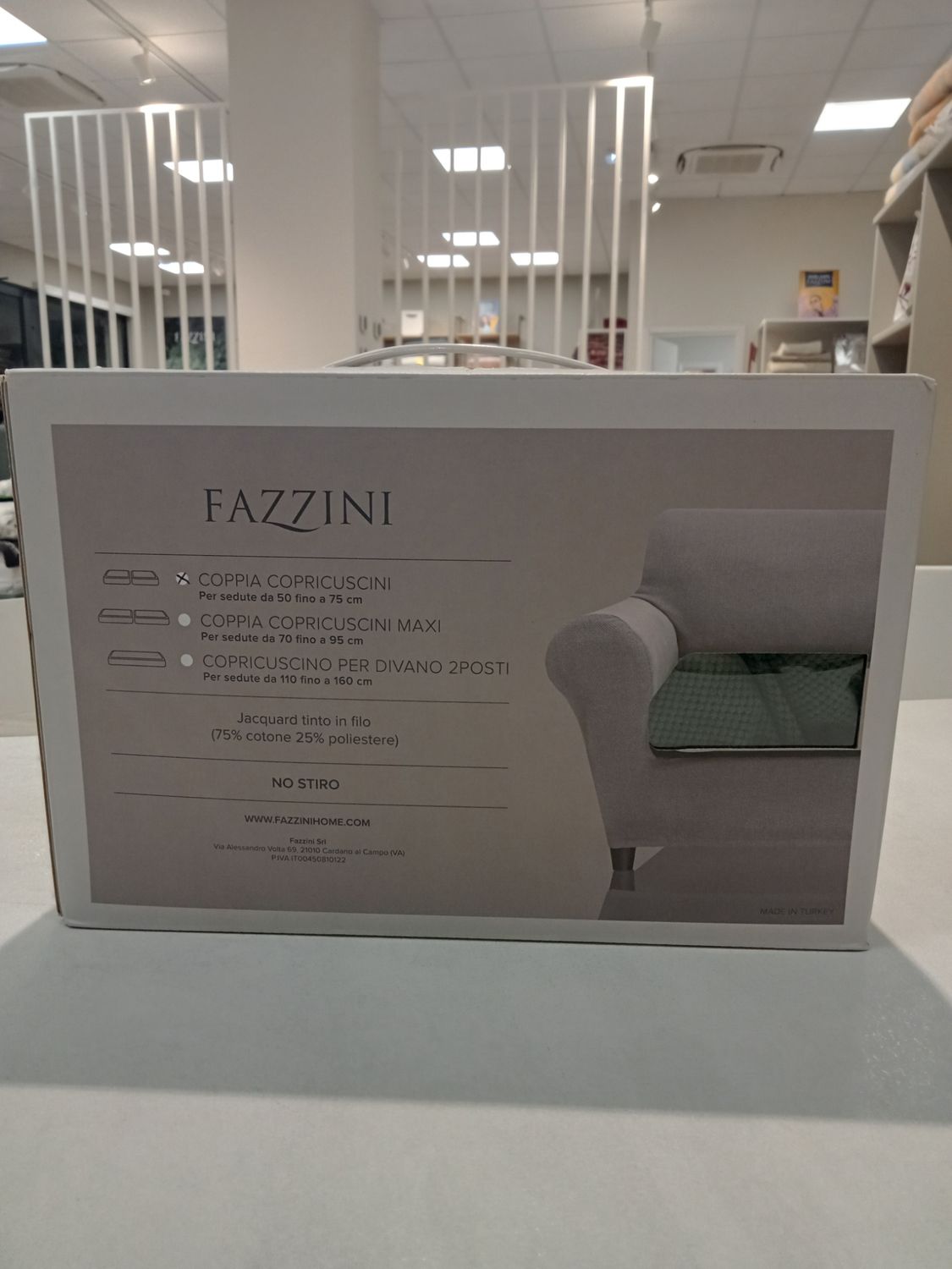 Coppia copricuscini per seduta divano Fazzini var. 114 verde