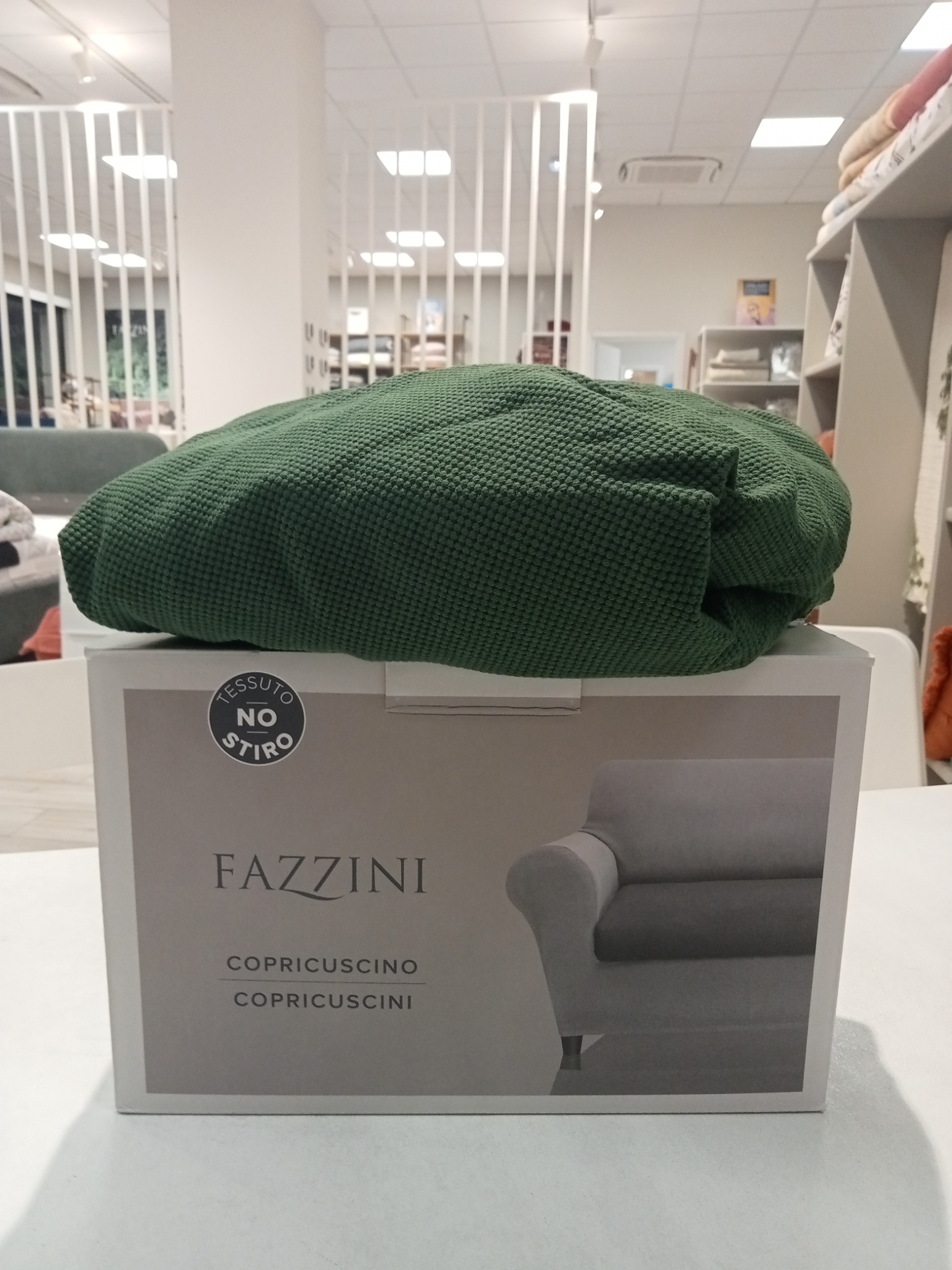 Coppia copricuscini per seduta divano Fazzini var. 114 verde