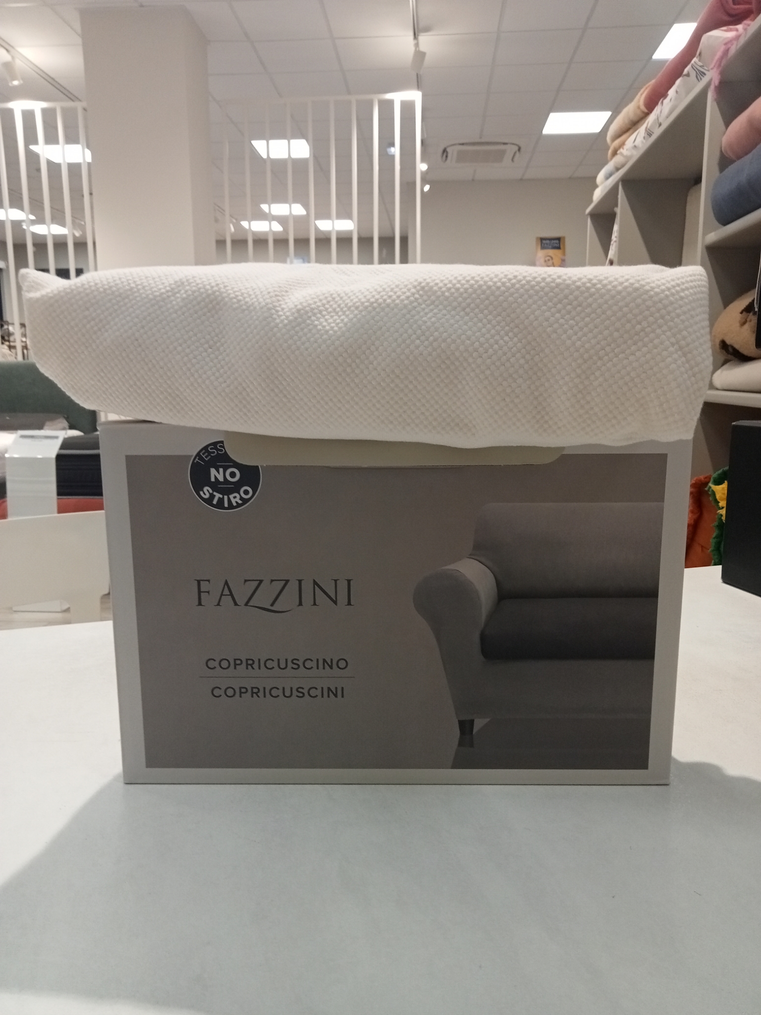 Coppia copricuscini per seduta divano Fazzini var. 61 bianco