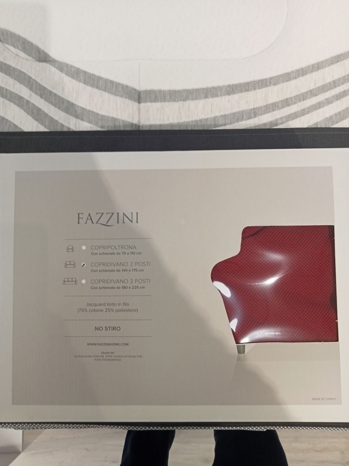 Copridivano 2 posti var. 6 bordeaux Fazzini