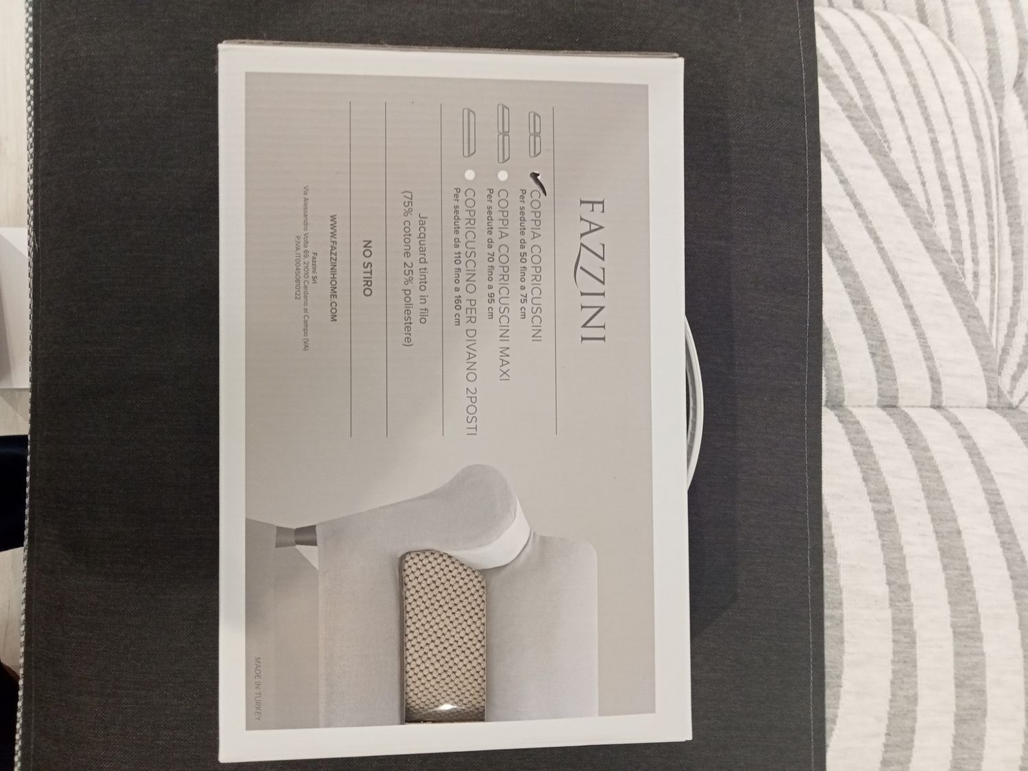 Coppia copricuscini per seduta divano var. 73 beige Fazzini