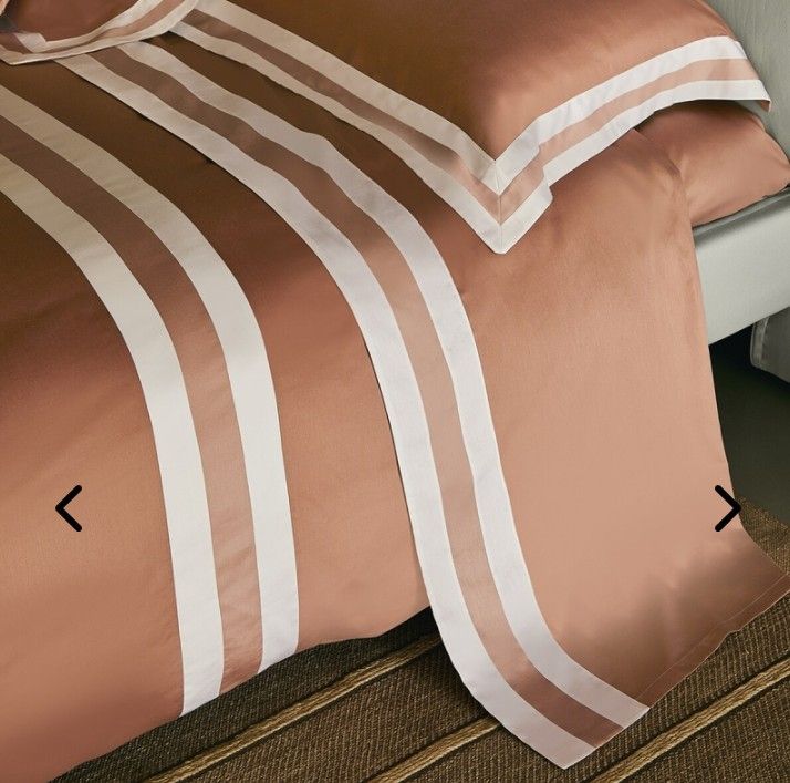 Completo lenzuola matrimoniale raso Sentieri var. 2 sandalo/Dusty pink Fazzini  203/26