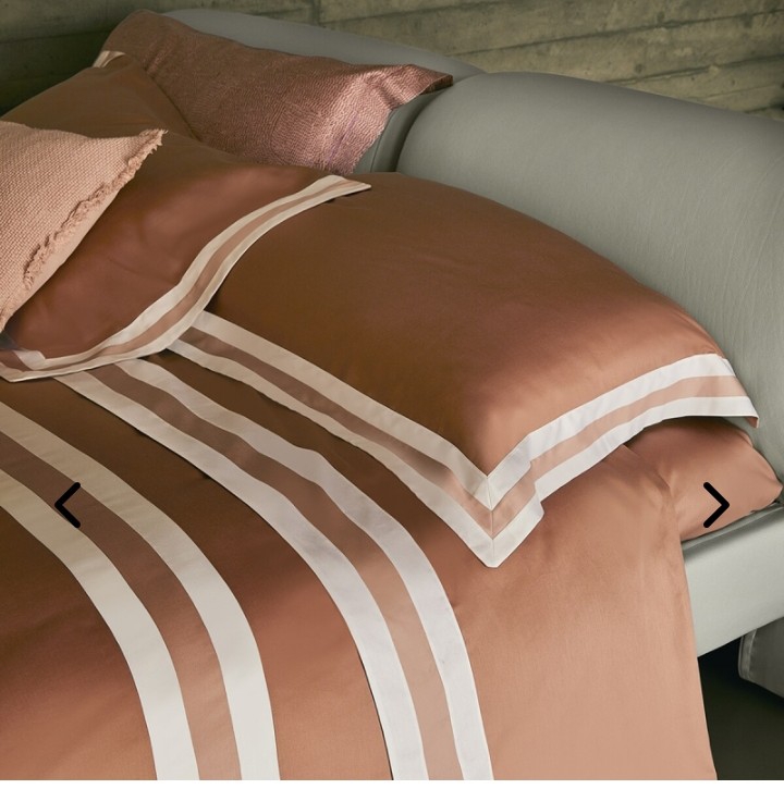 Completo lenzuola matrimoniale raso Sentieri var. 2 sandalo/Dusty pink Fazzini  203/26