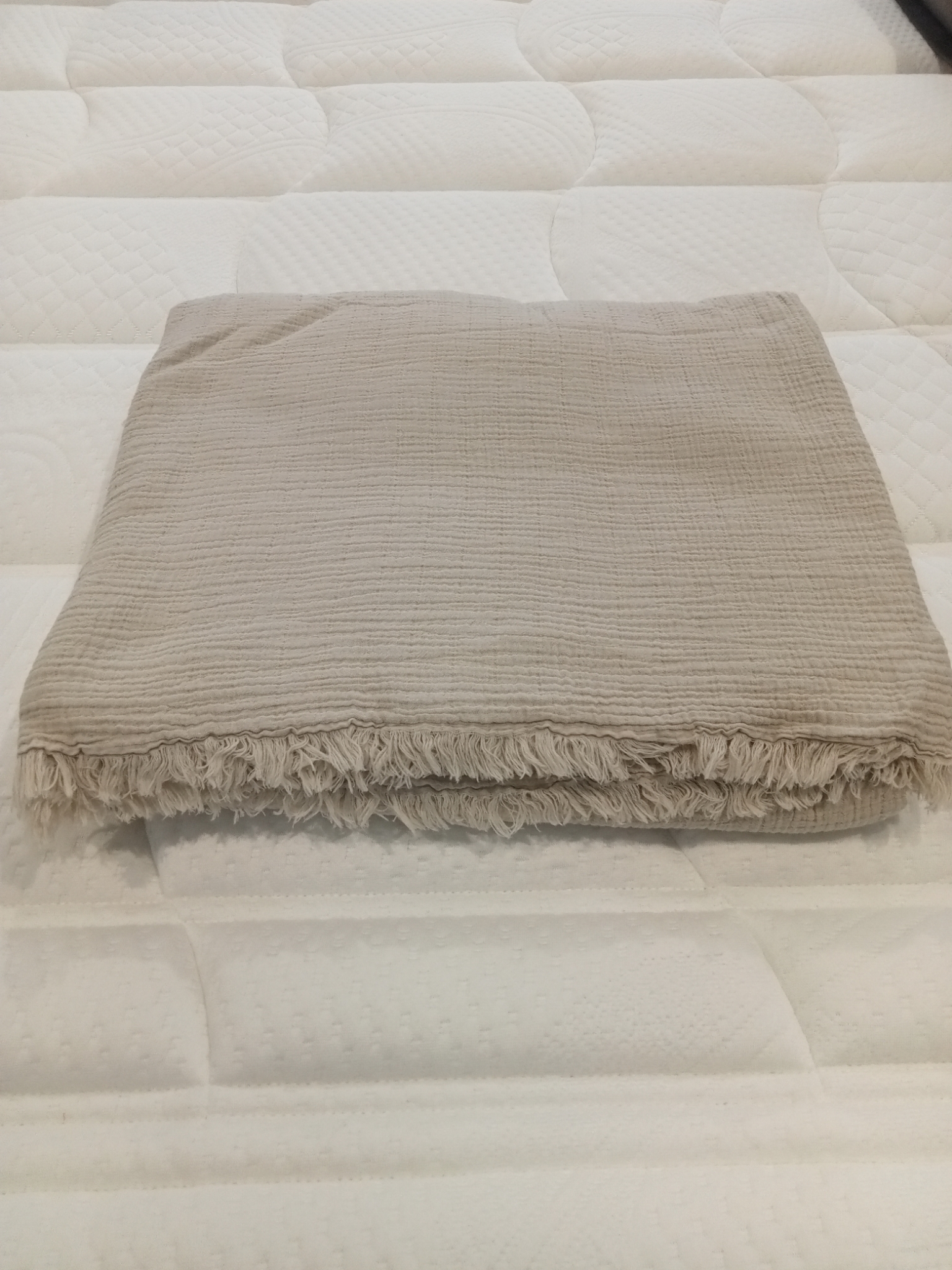 Copriletto matrimoniale cotone Criss Cross var. 0 travertino Fazzini  1616/25